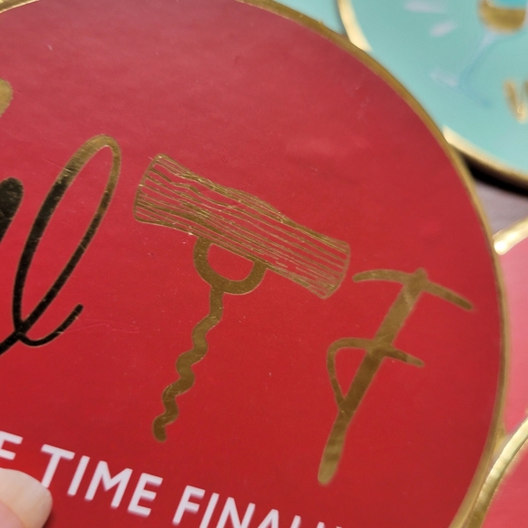 Wine Time Finally Drink Me Coasters Set of 8 New - Picture 8 of 8